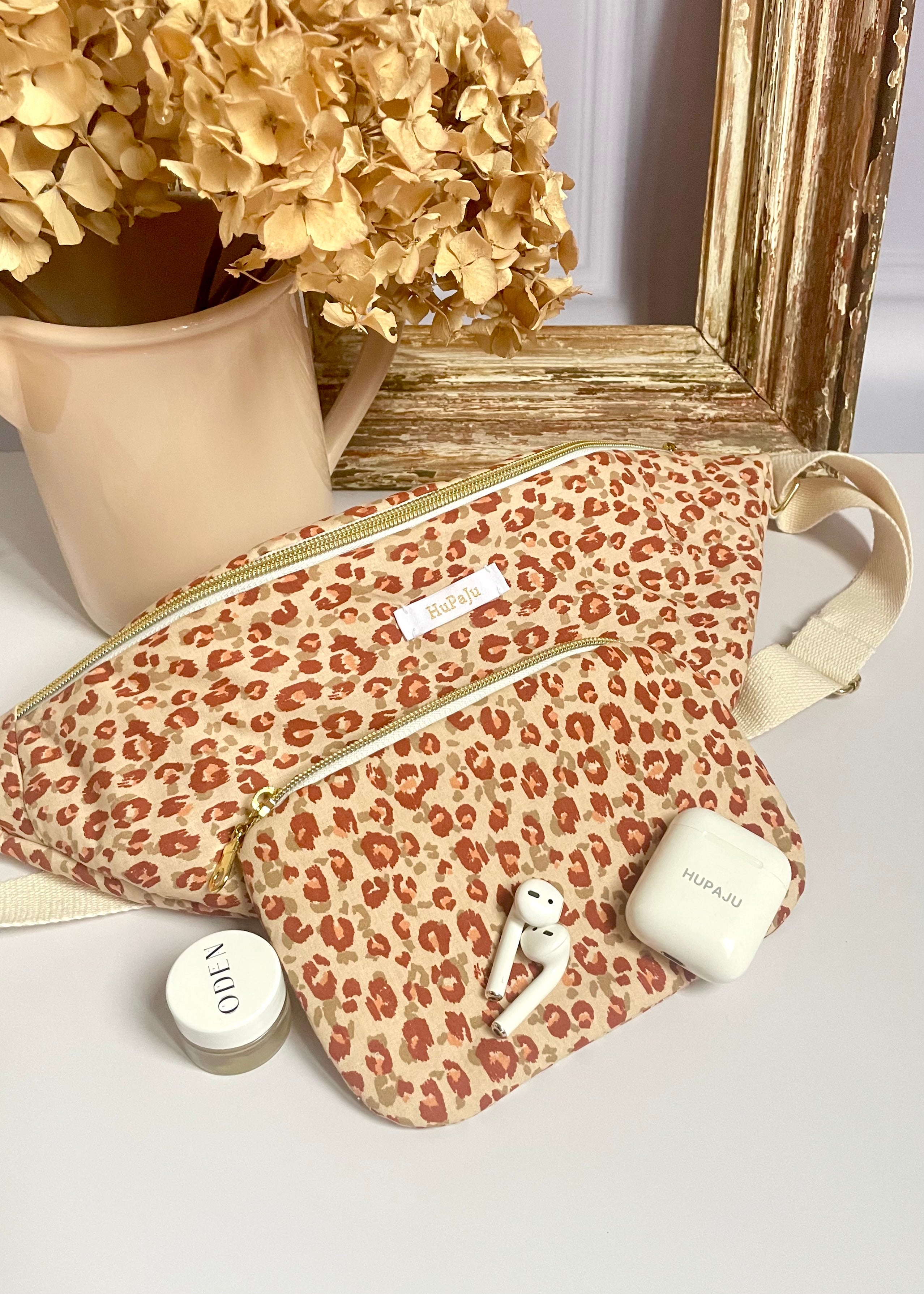Sac banane léopard brique