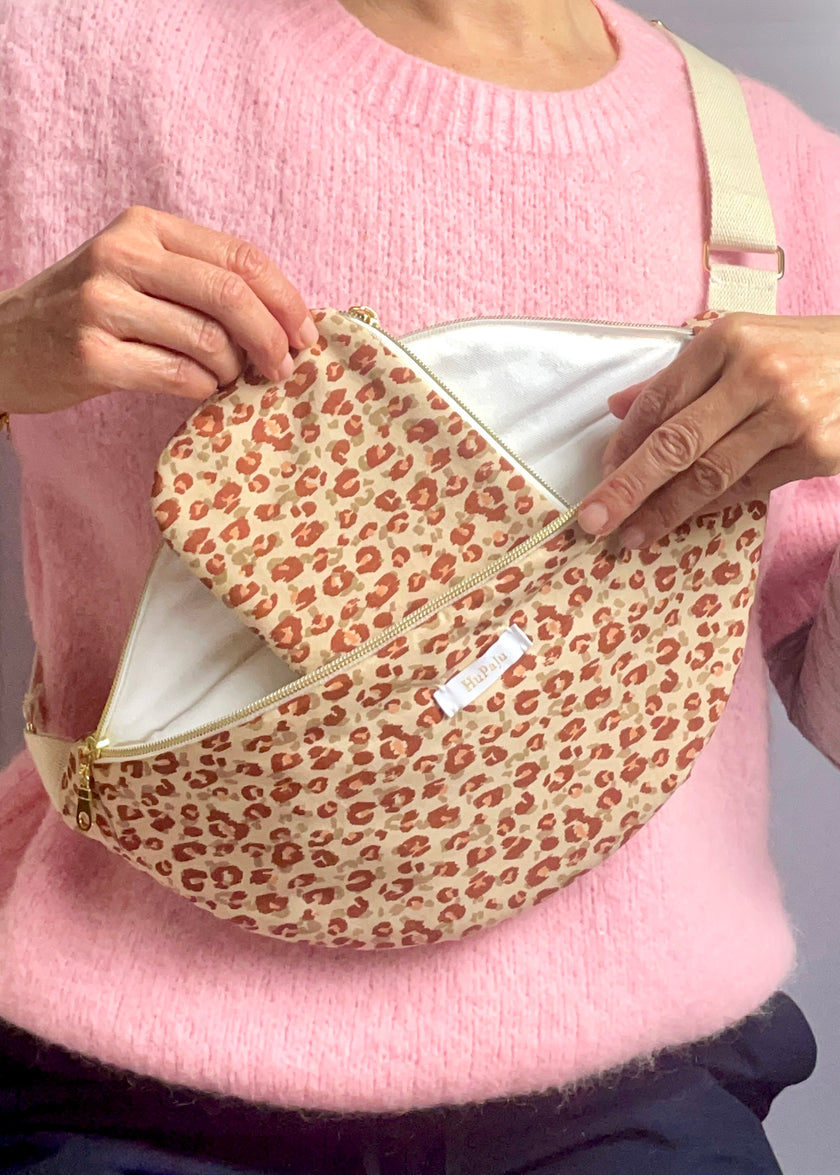 Sac banane léopard brique