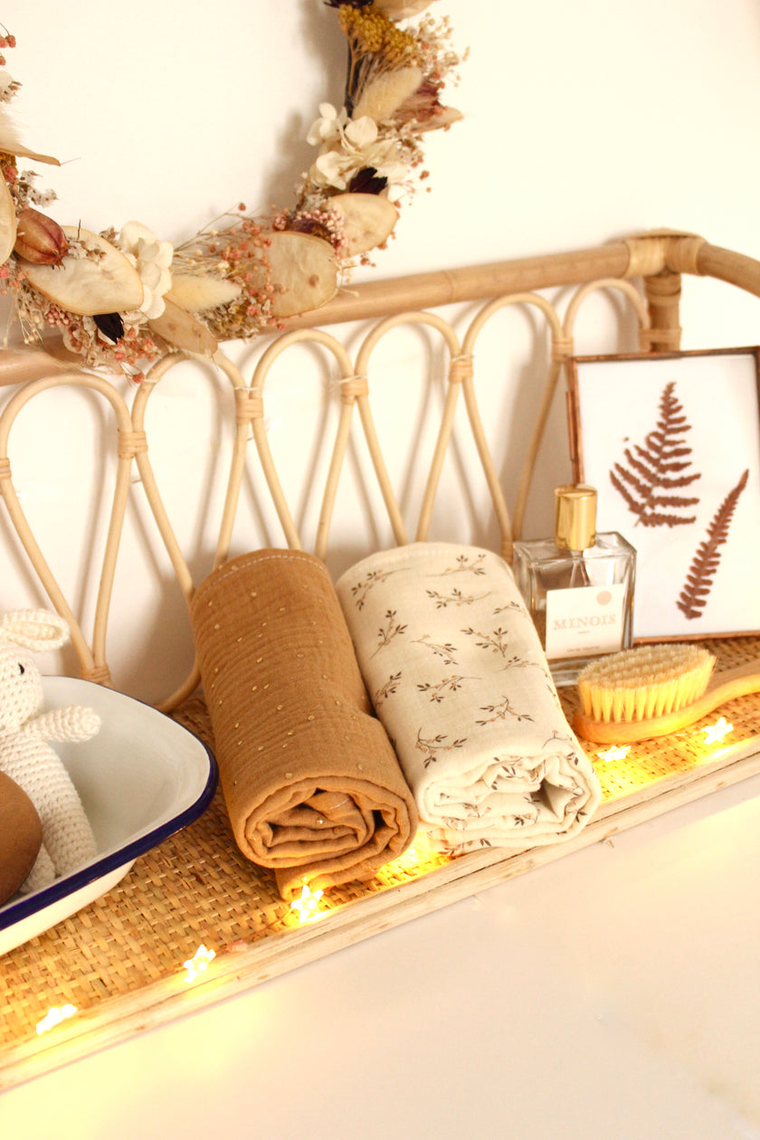 langes XXL en gaze de coton avec motifs fleurs