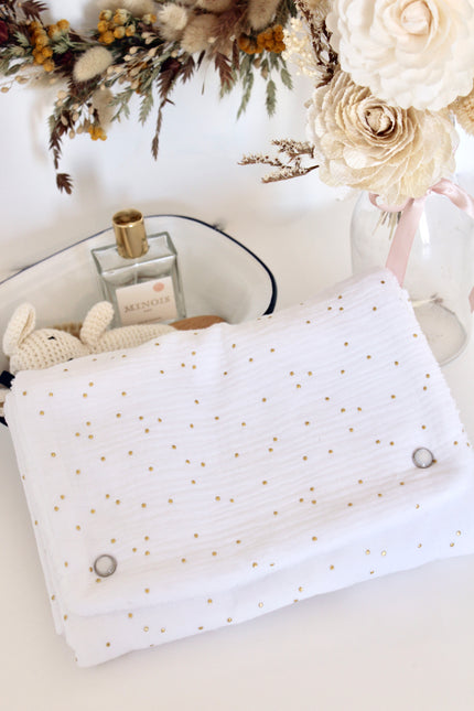 Matelas à langer nomade blanc doré