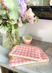 Pochette zippée vichy rose