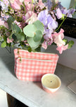 Pochette zippée vichy rose