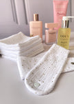 Bandeau de soin beauté blanc doré