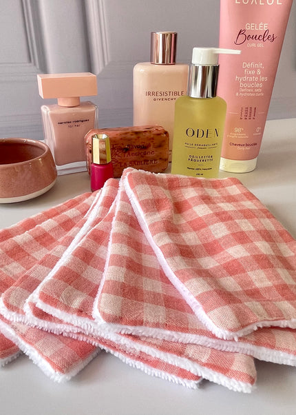 Semainier de 7 Lingettes vichy rose