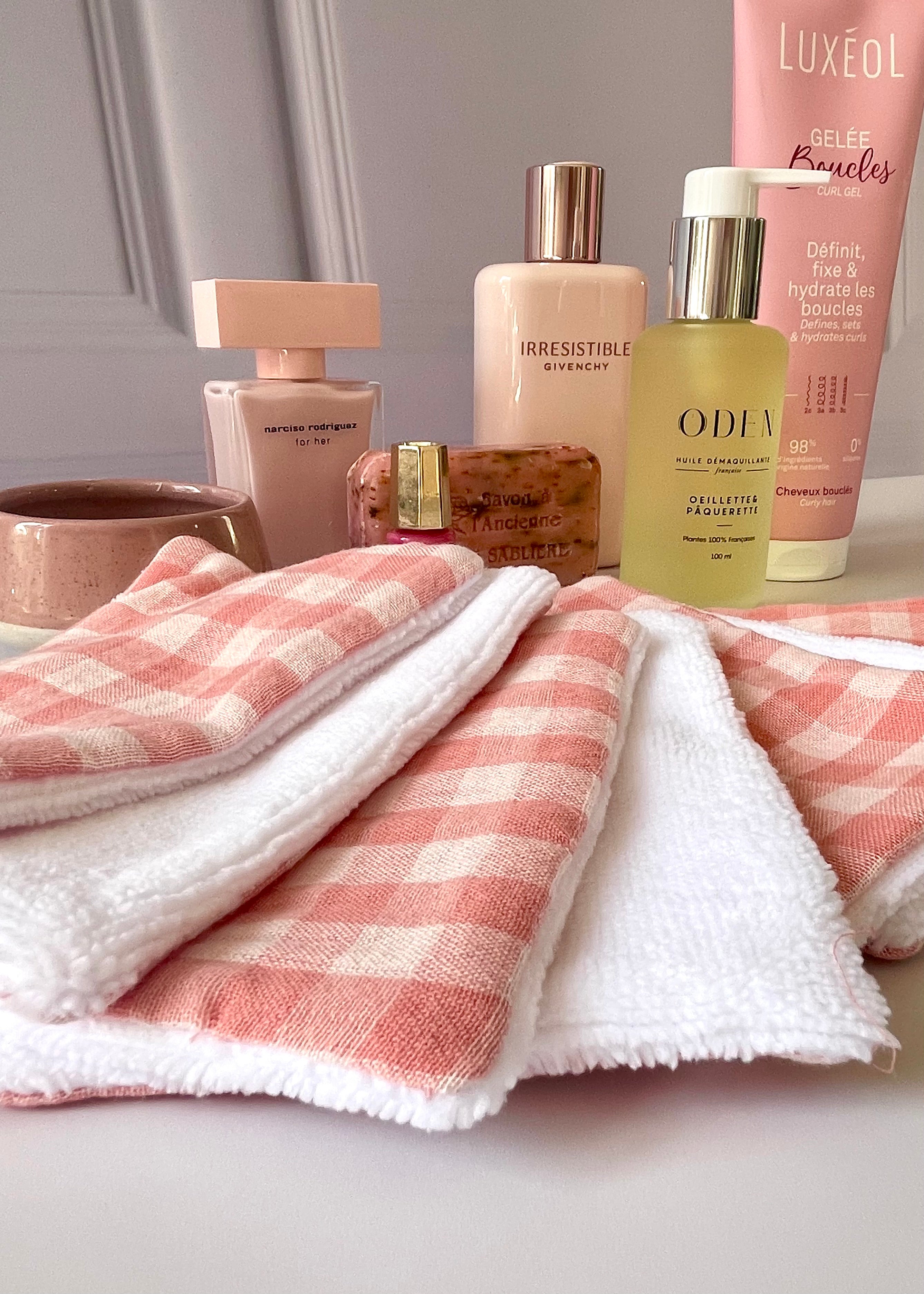 Semainier de 7 Lingettes vichy rose