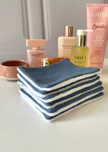 7 Lingettes jersey bleu