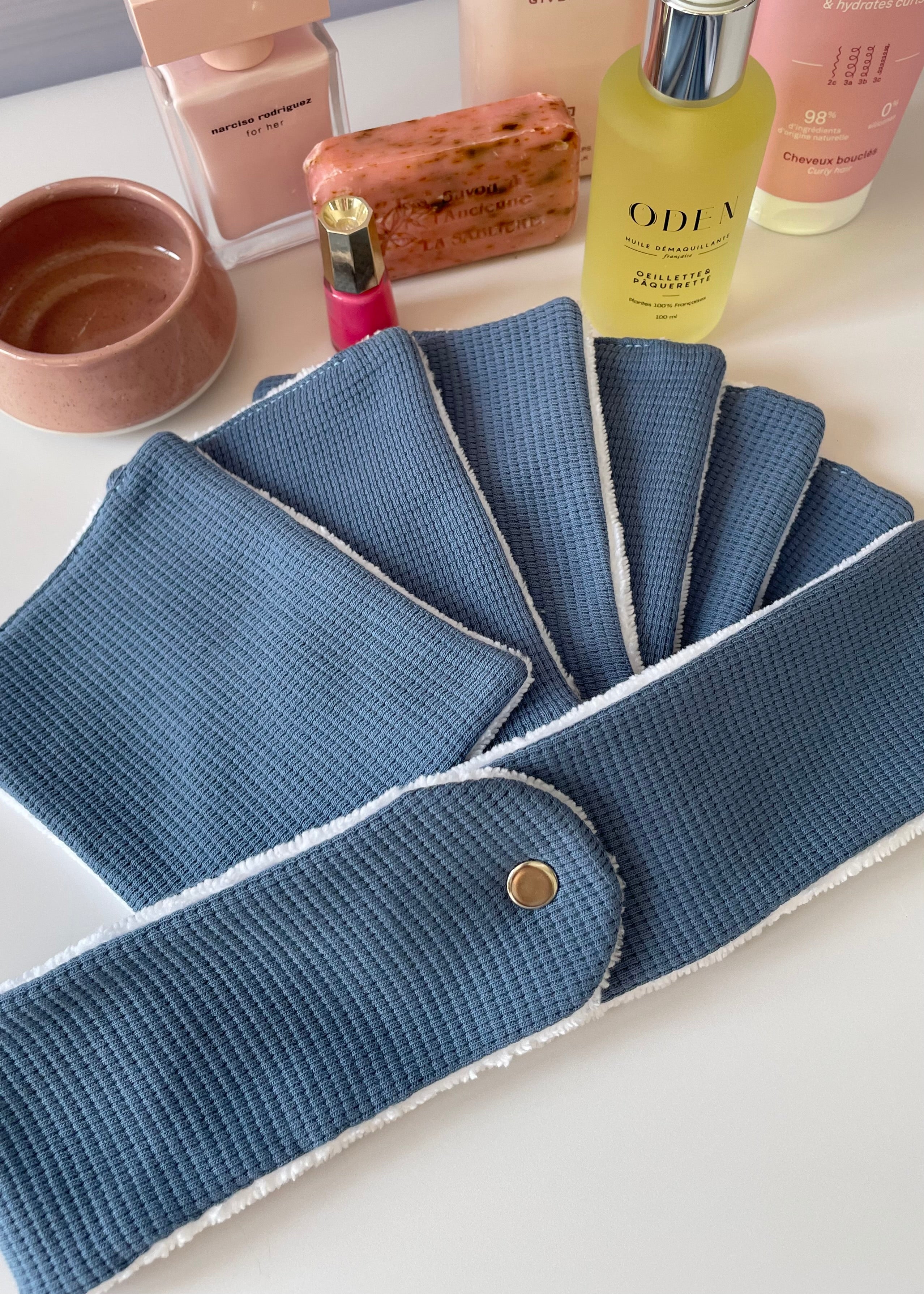 Bandeau de soin beauté jersey bleu