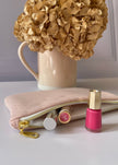 Pochette zippée jersey rose