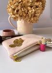 Pochette zippée jersey rose