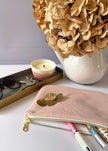 Pochette zippée jersey rose