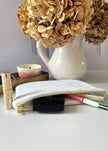 Pochette zippée blanc doré