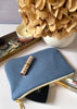 Pochette zippée jersey bleu