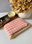 Pochette zippée vichy rose