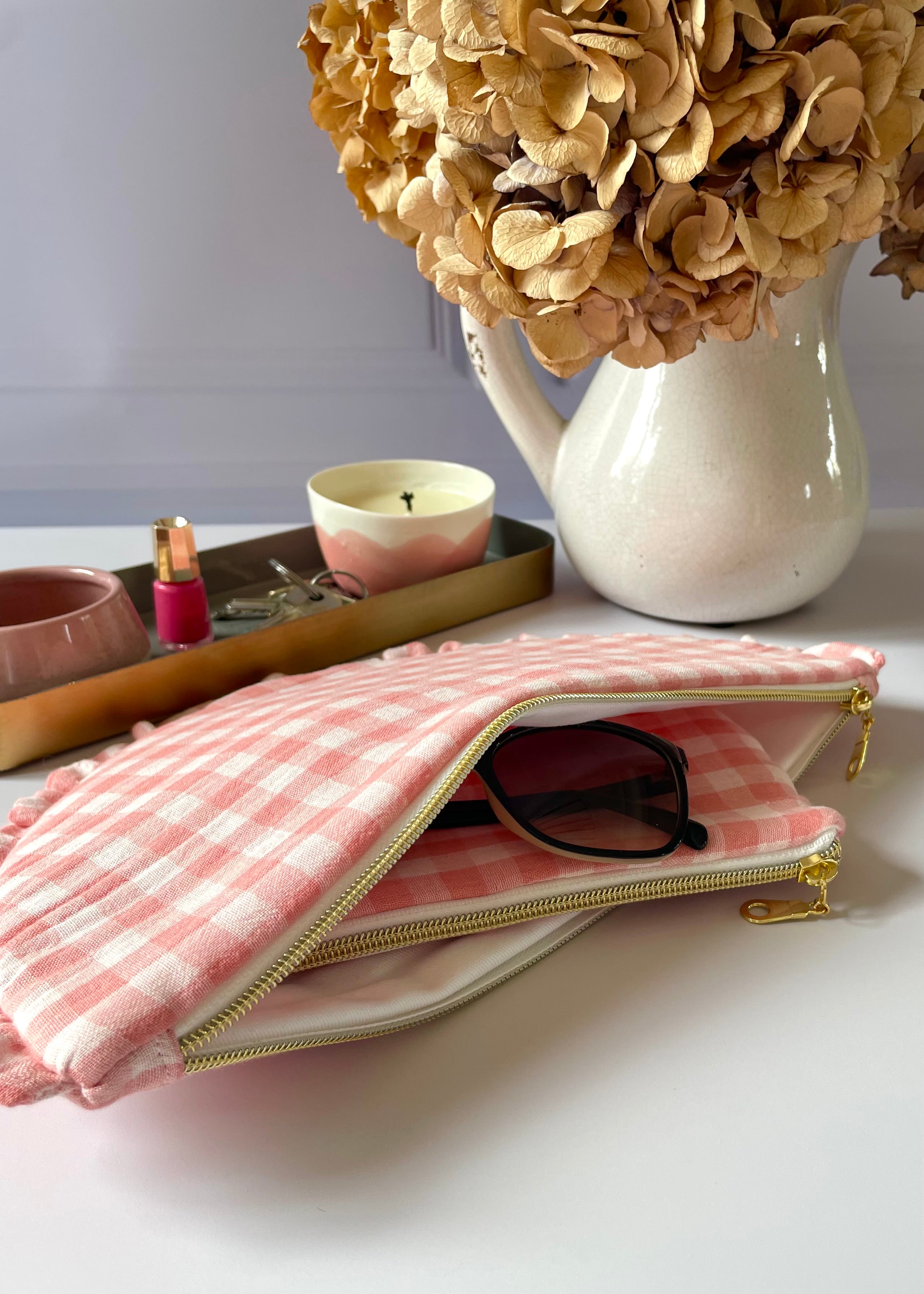 Pochette froufrou vichy