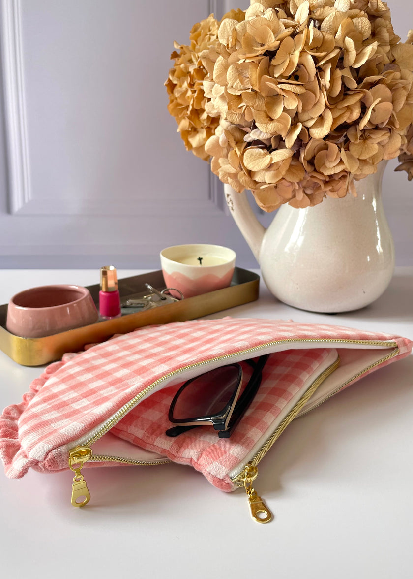Pochette froufrou vichy