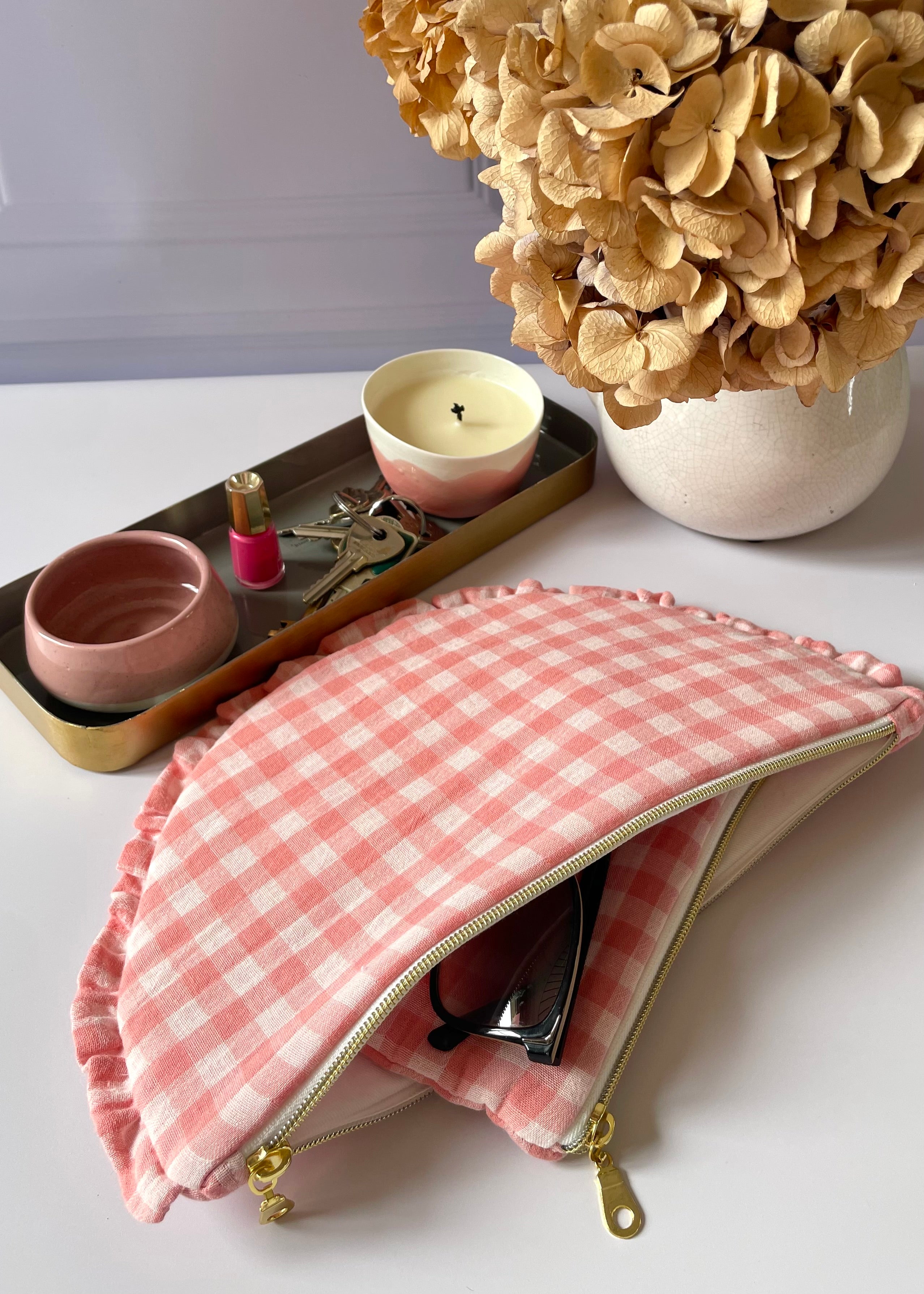 Pochette froufrou vichy