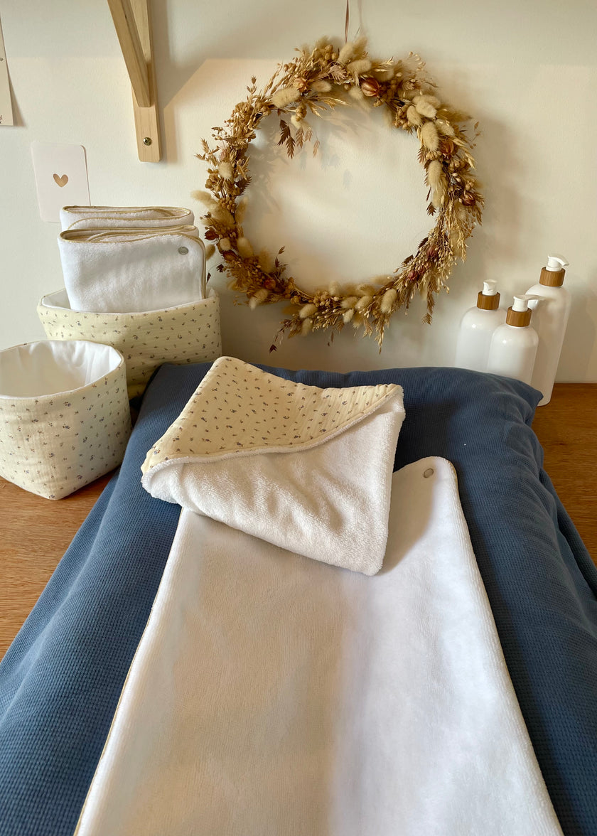 Housse de matelas à langer bleu jeans