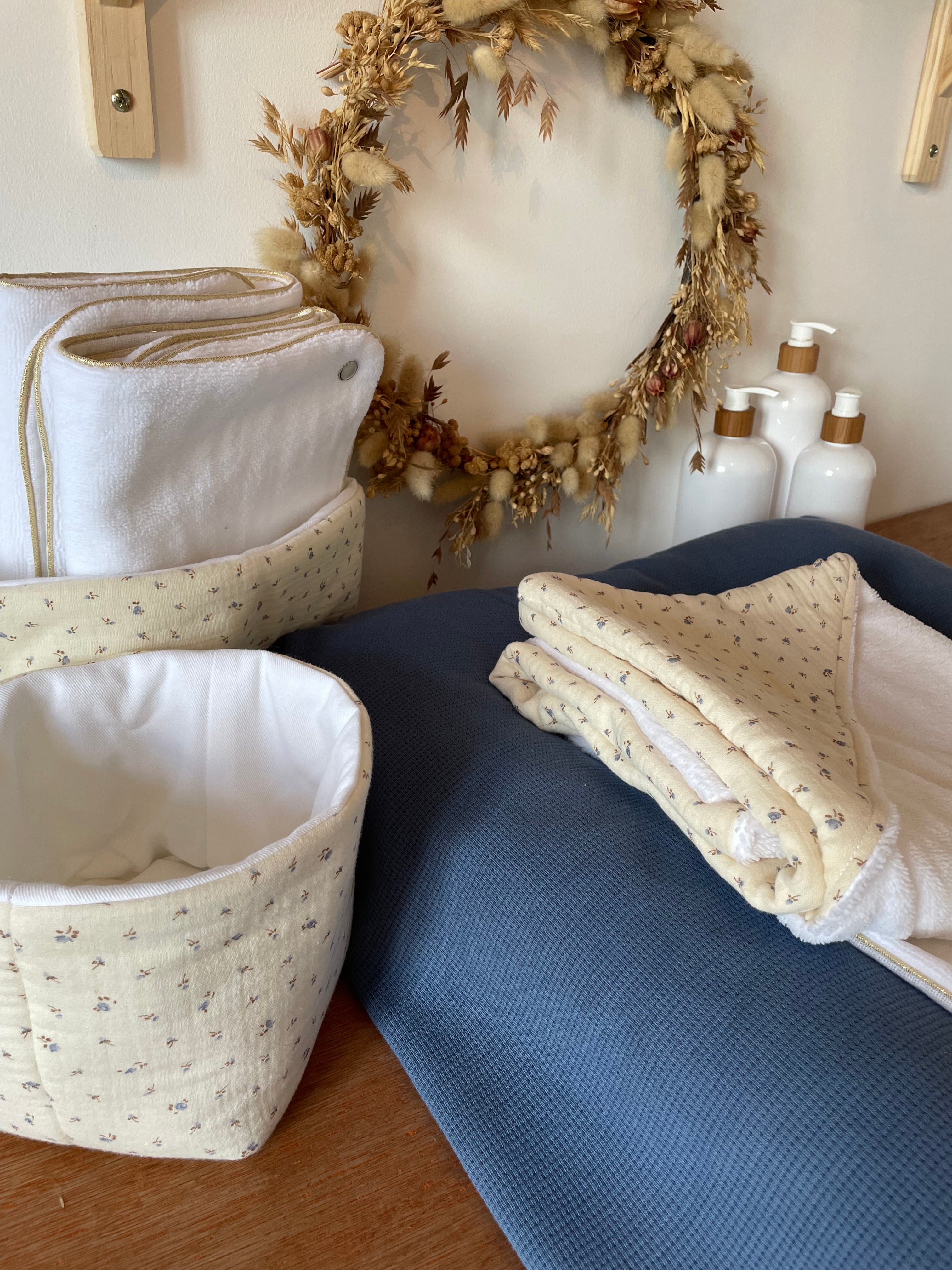 Housse de matelas à langer bleu jeans
