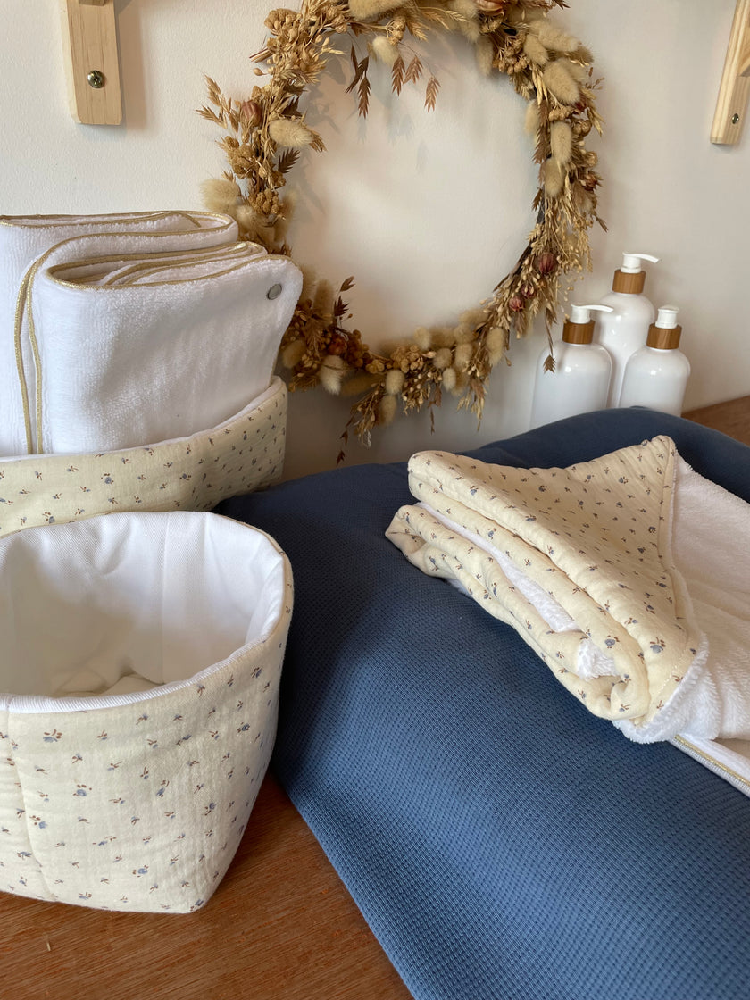 Housse de matelas à langer bleu jeans
