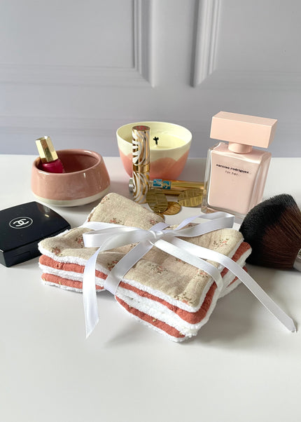 Lot de 4 lingettes ton terracotta
