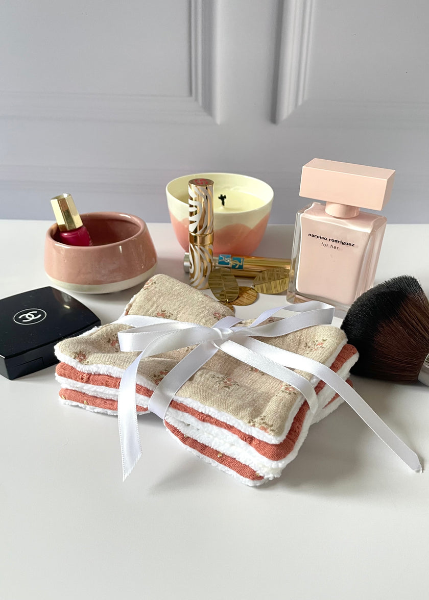 Lot de 4 lingettes ton terracotta