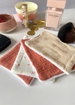 Lot de 4 lingettes ton terracotta