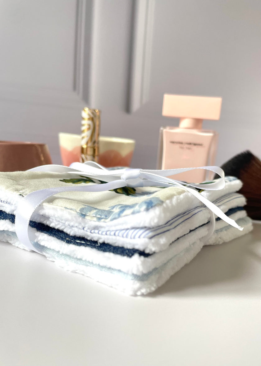 Lot de 4 lingettes ton bleu