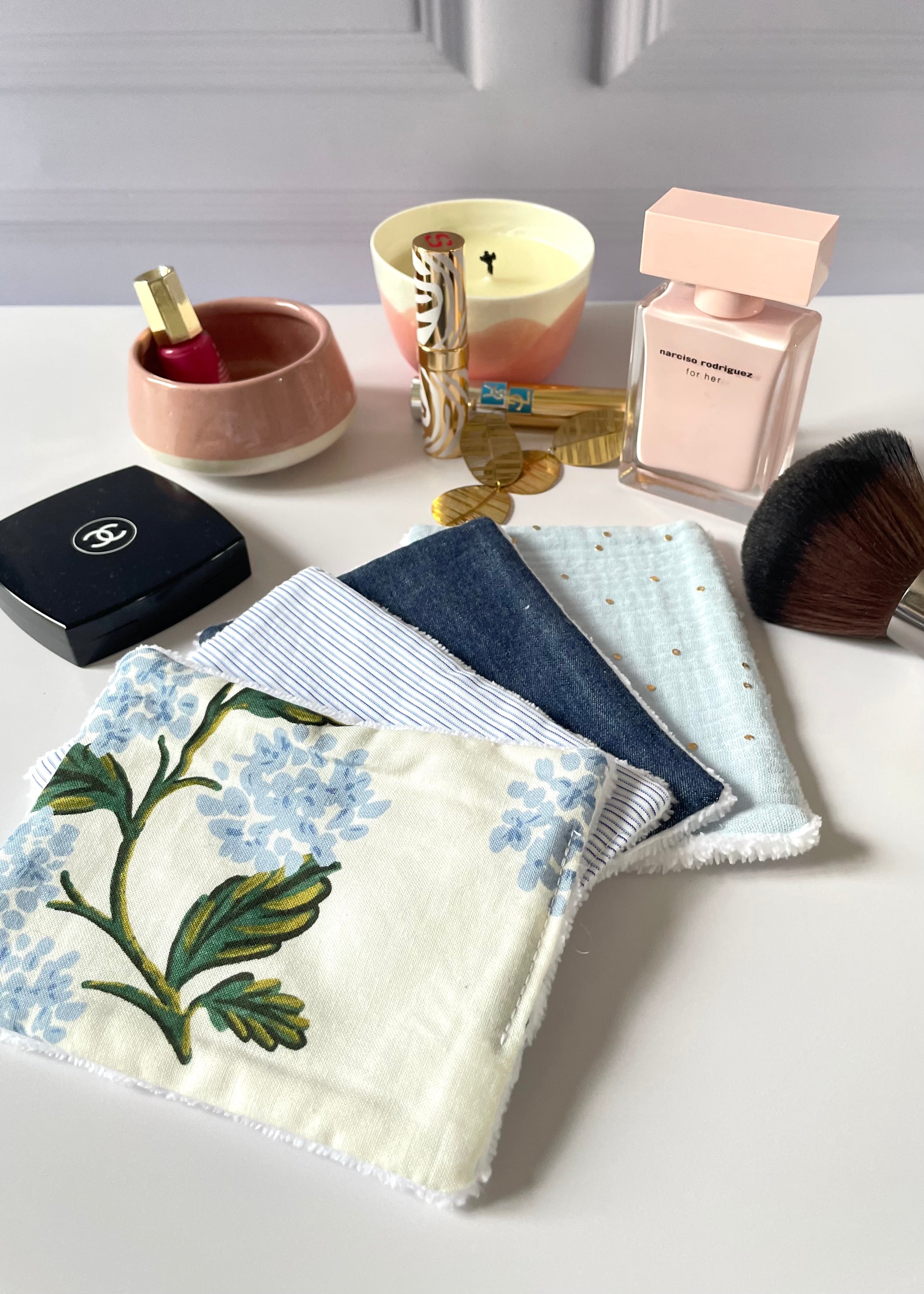 Lot de 4 lingettes ton bleu