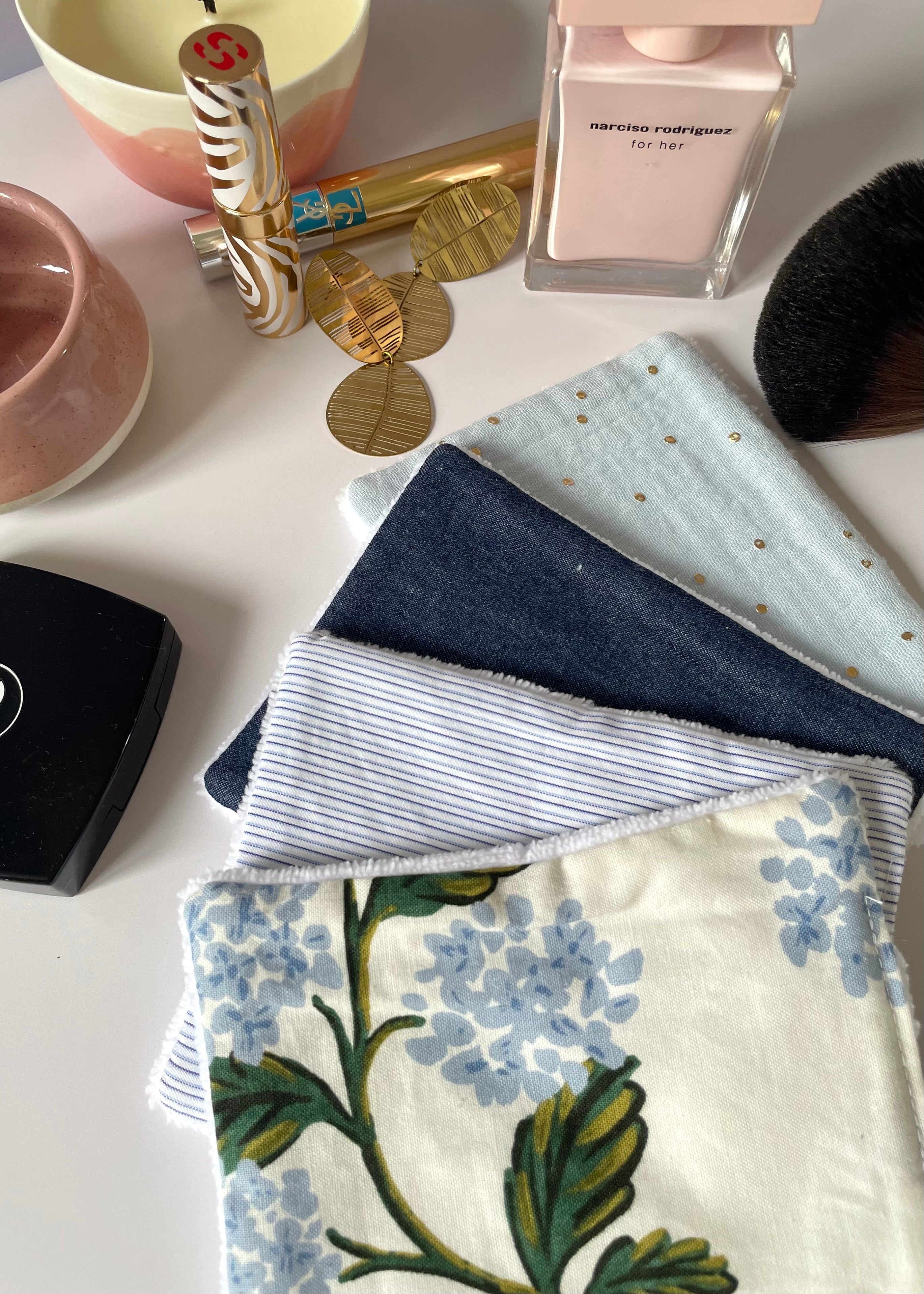 Lot de 4 lingettes ton bleu