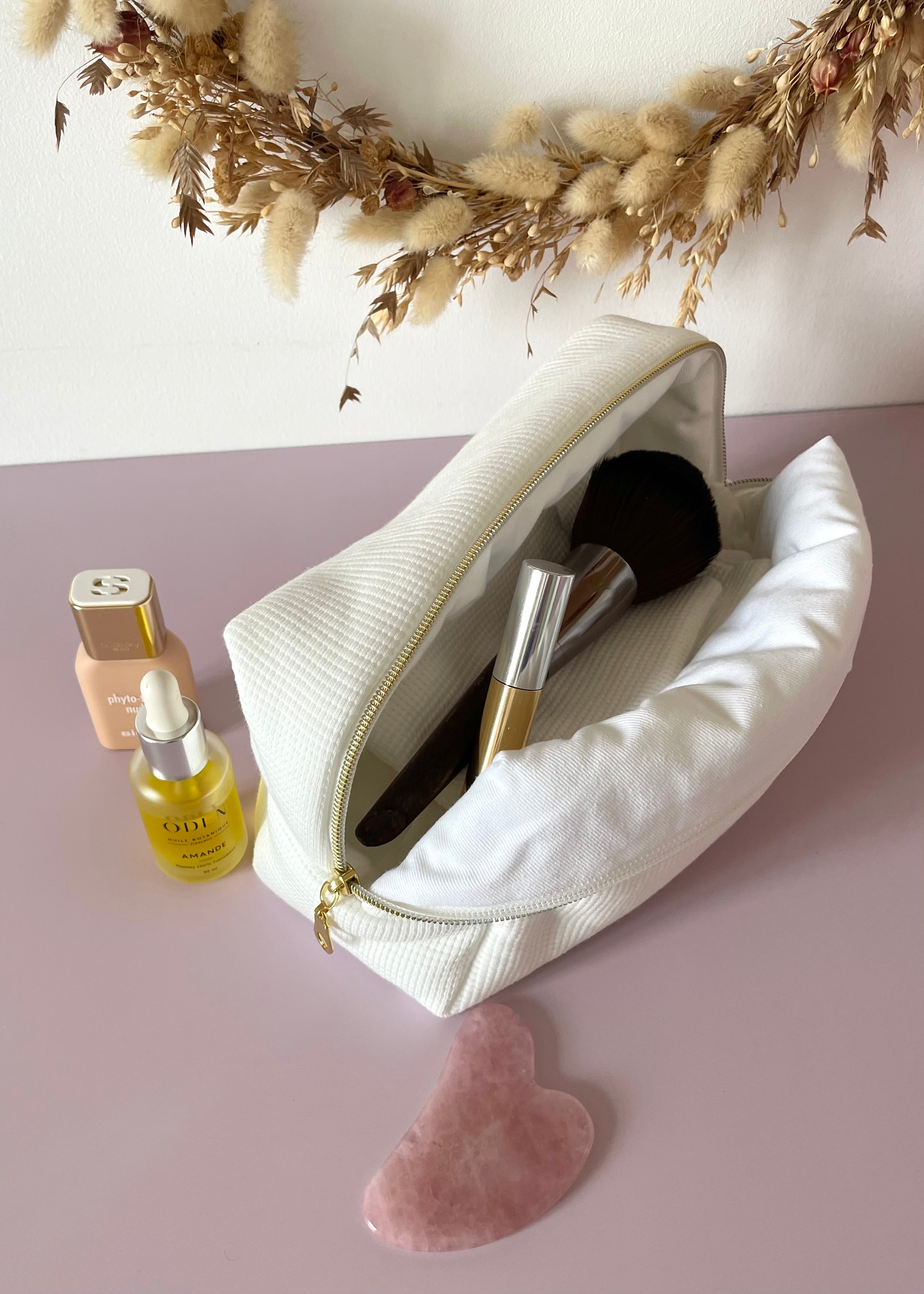 Trousse de toilette jersey blanc