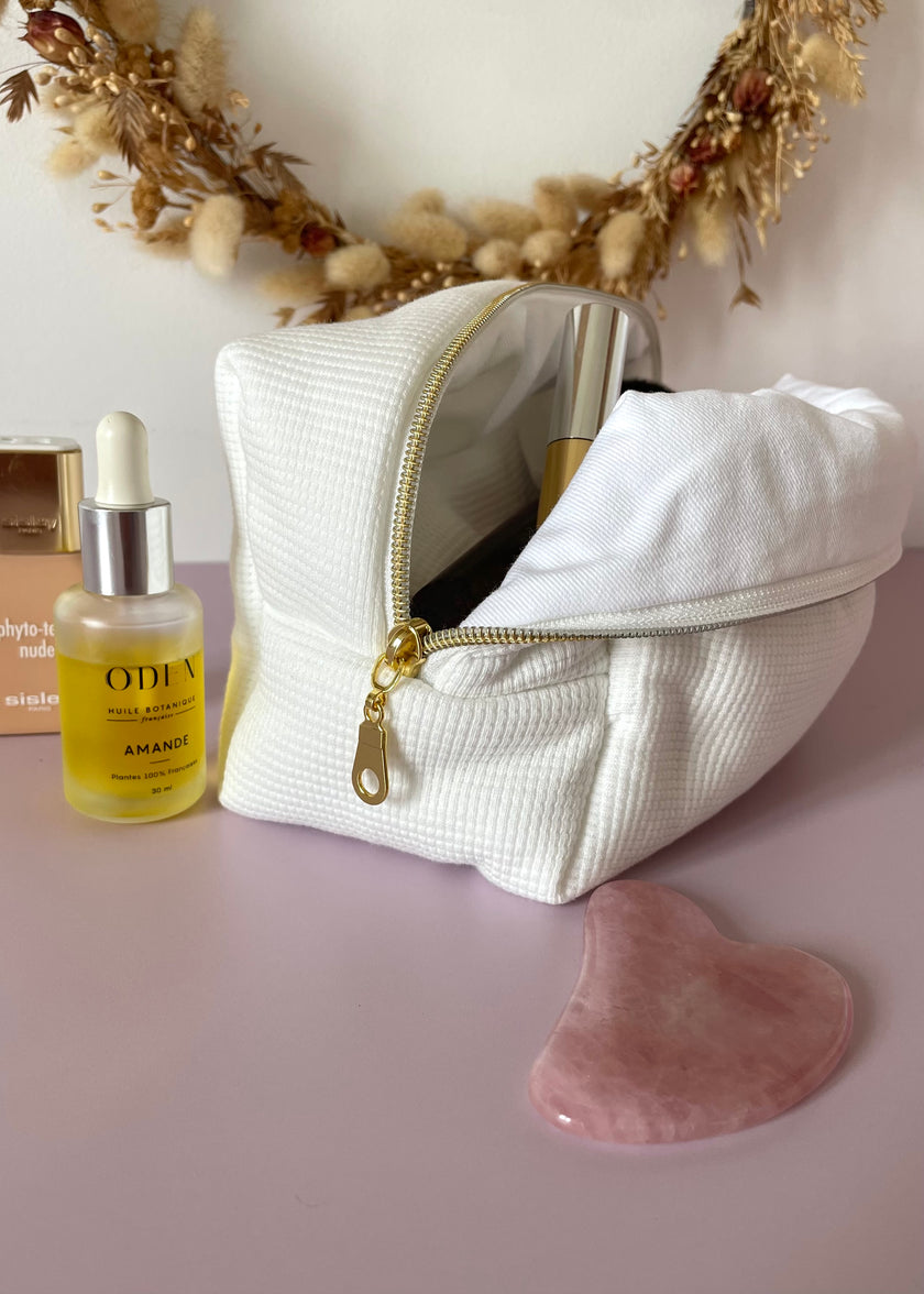 Trousse de toilette jersey blanc