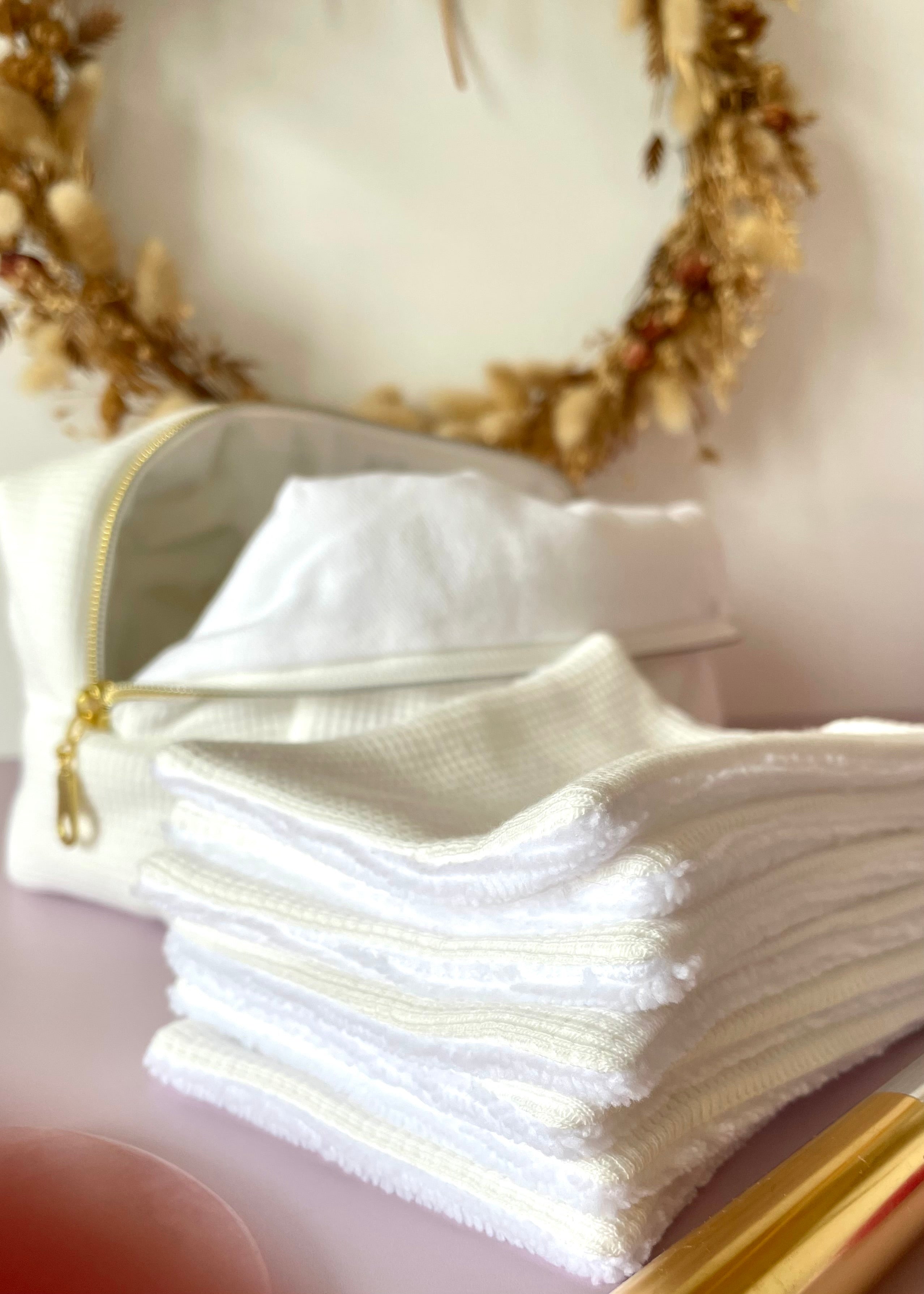 7 Lingettes jersey blanc