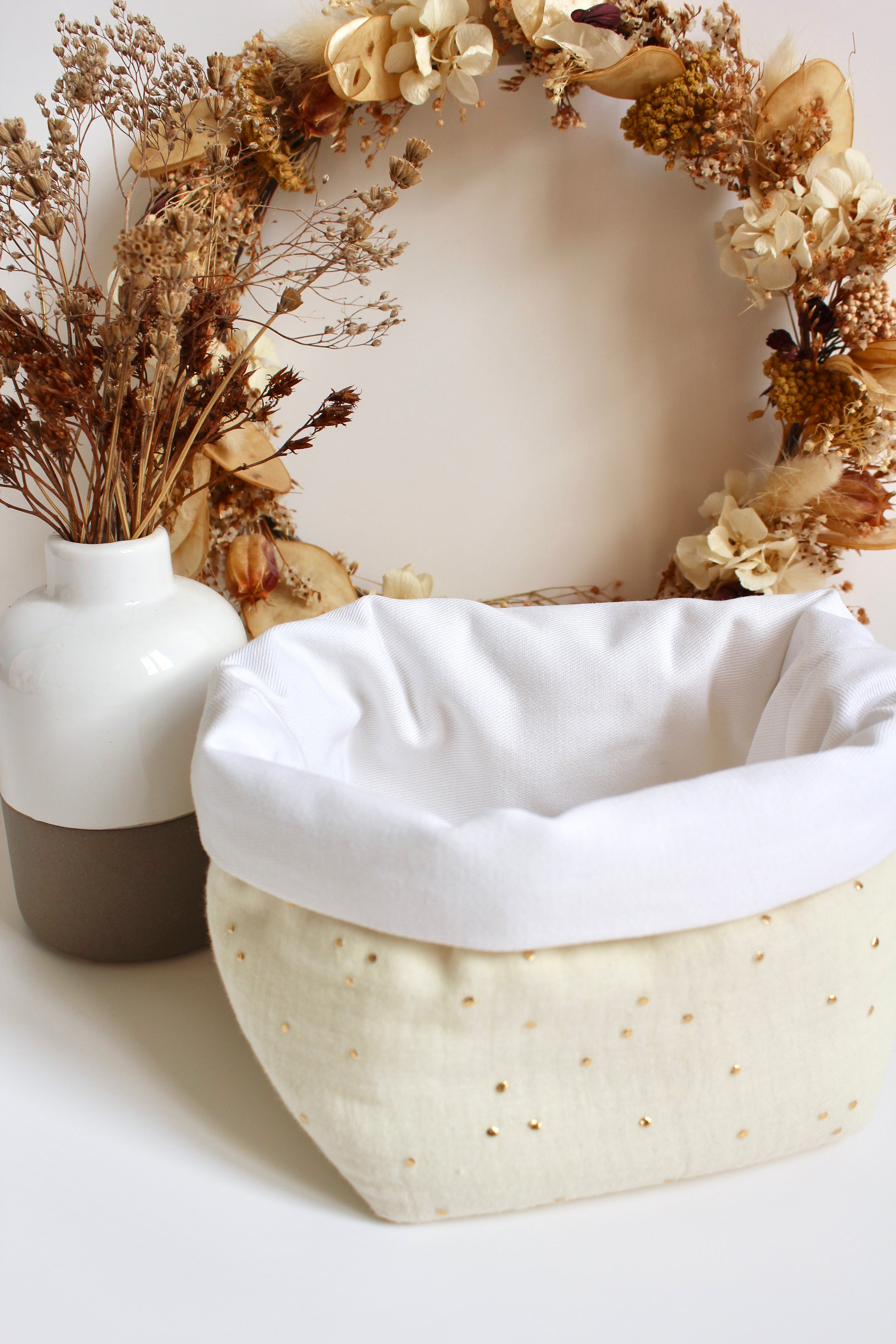 panier rangement jouet pour enfant en gaze de coton 