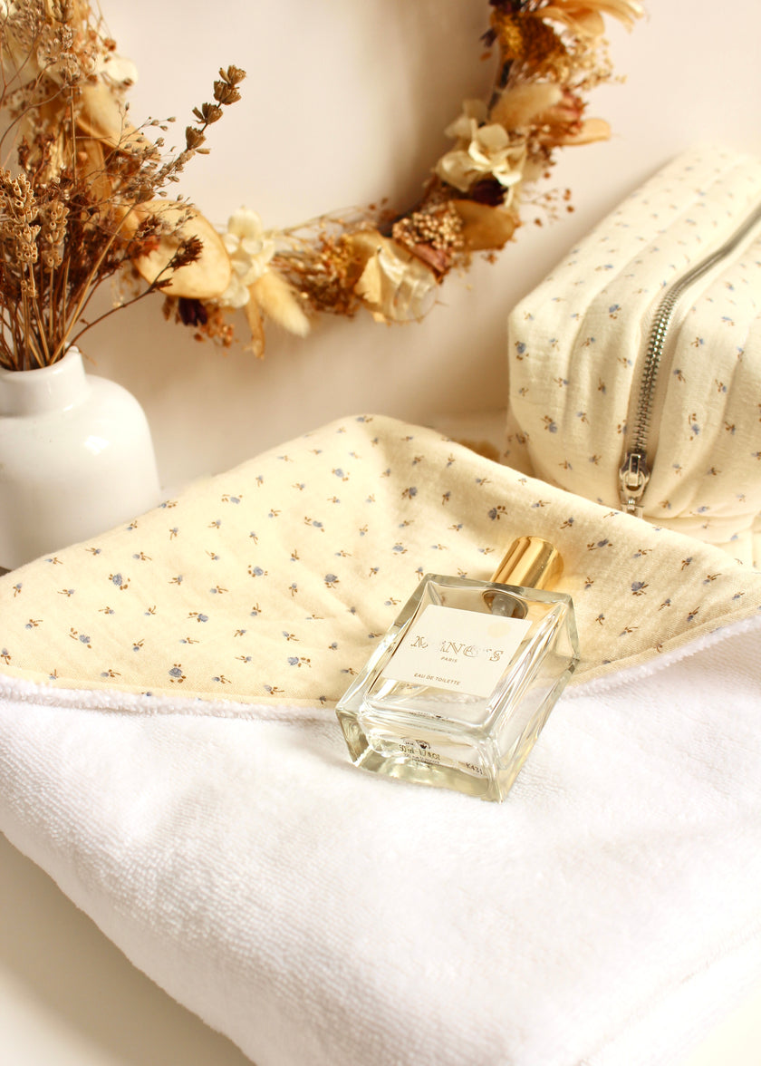 Cape de bain bébé fleurie bleu - Louis