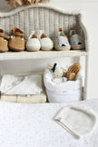 Panier de rangement blanc doré