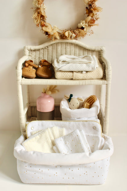 Panier de rangement camel doré