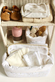 Panier de rangement blanc doré
