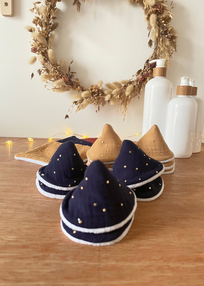 Lot de 6 tipis bleu nuit pour bébé garçon