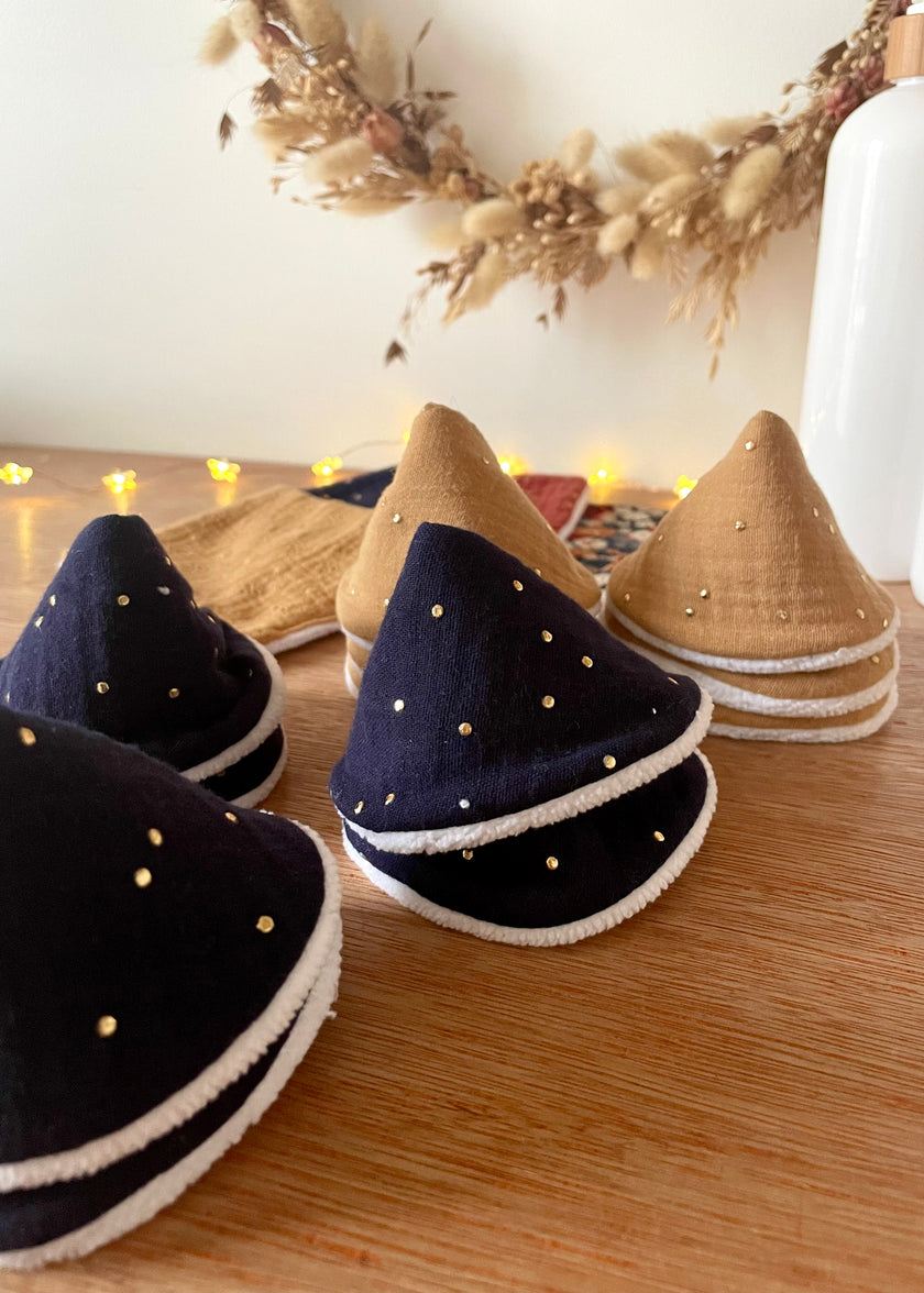 Lot de 6 tipis bleu nuit pour bébé garçon