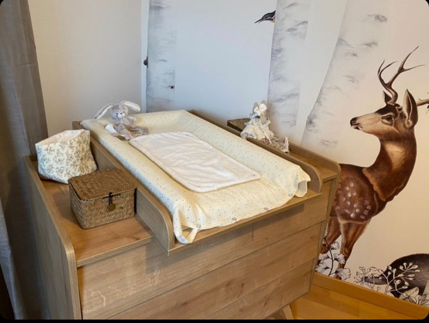 Housse de matelas à langer écru doré