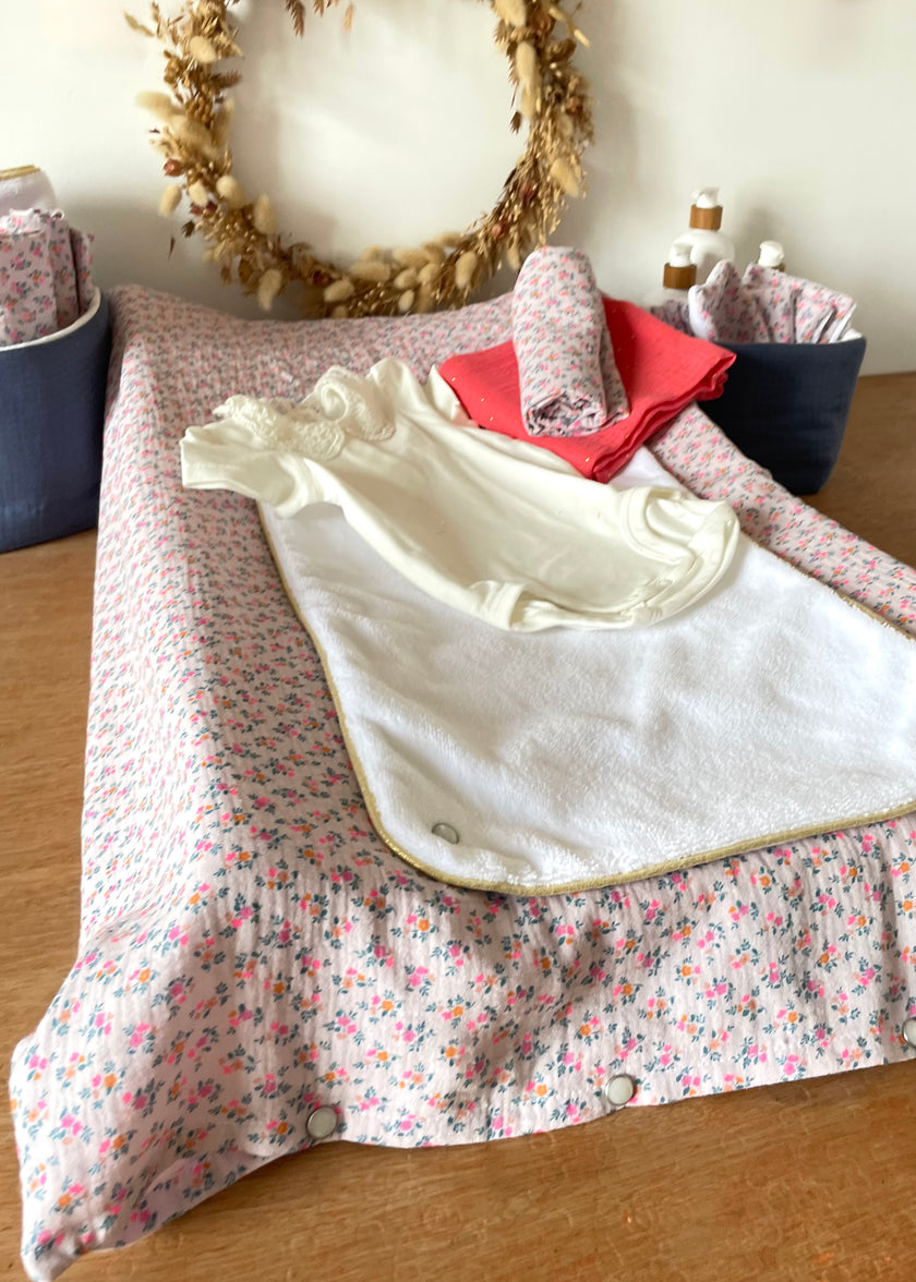 Housse de matelas à langer summer rose