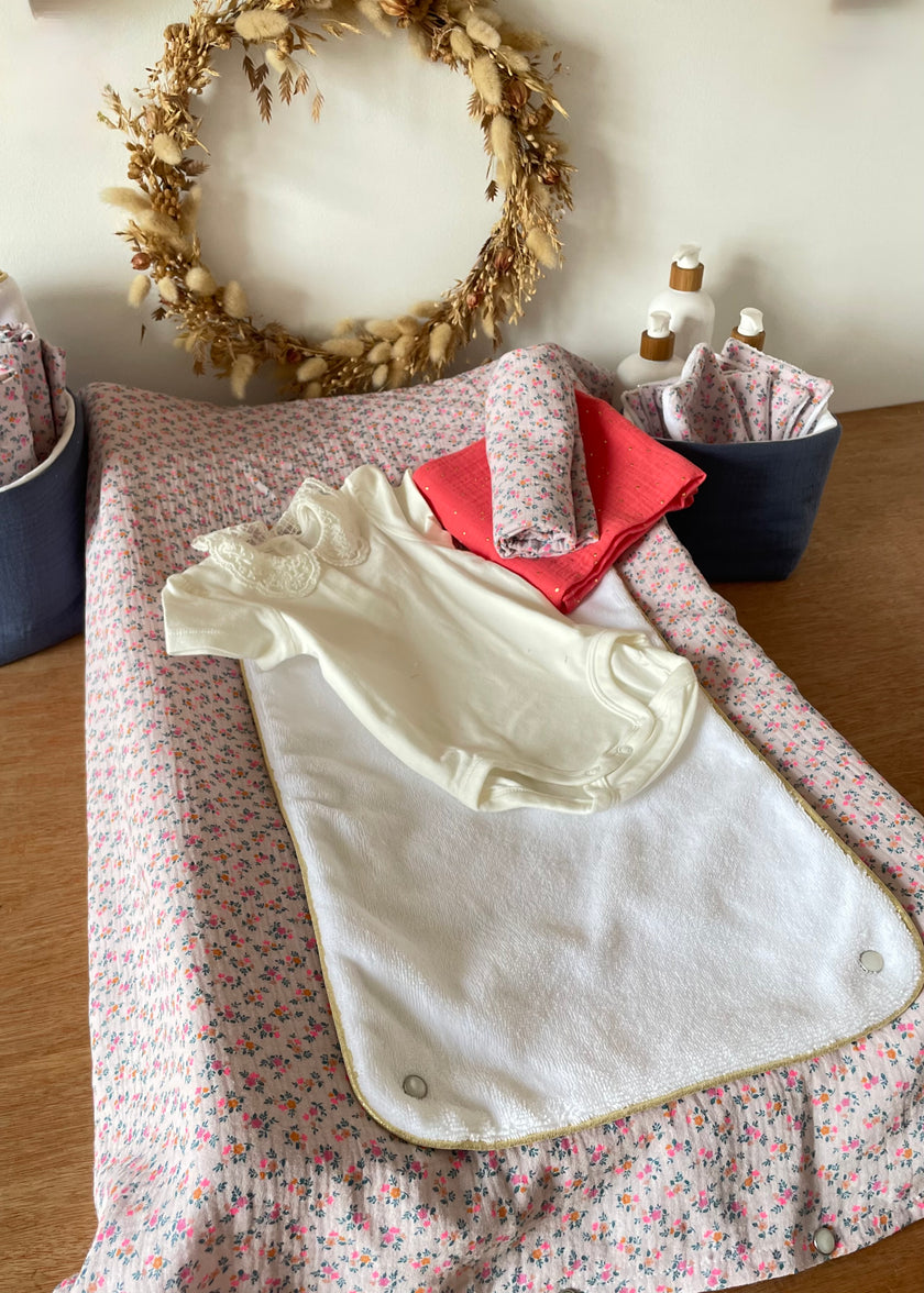 Housse de matelas à langer summer rose