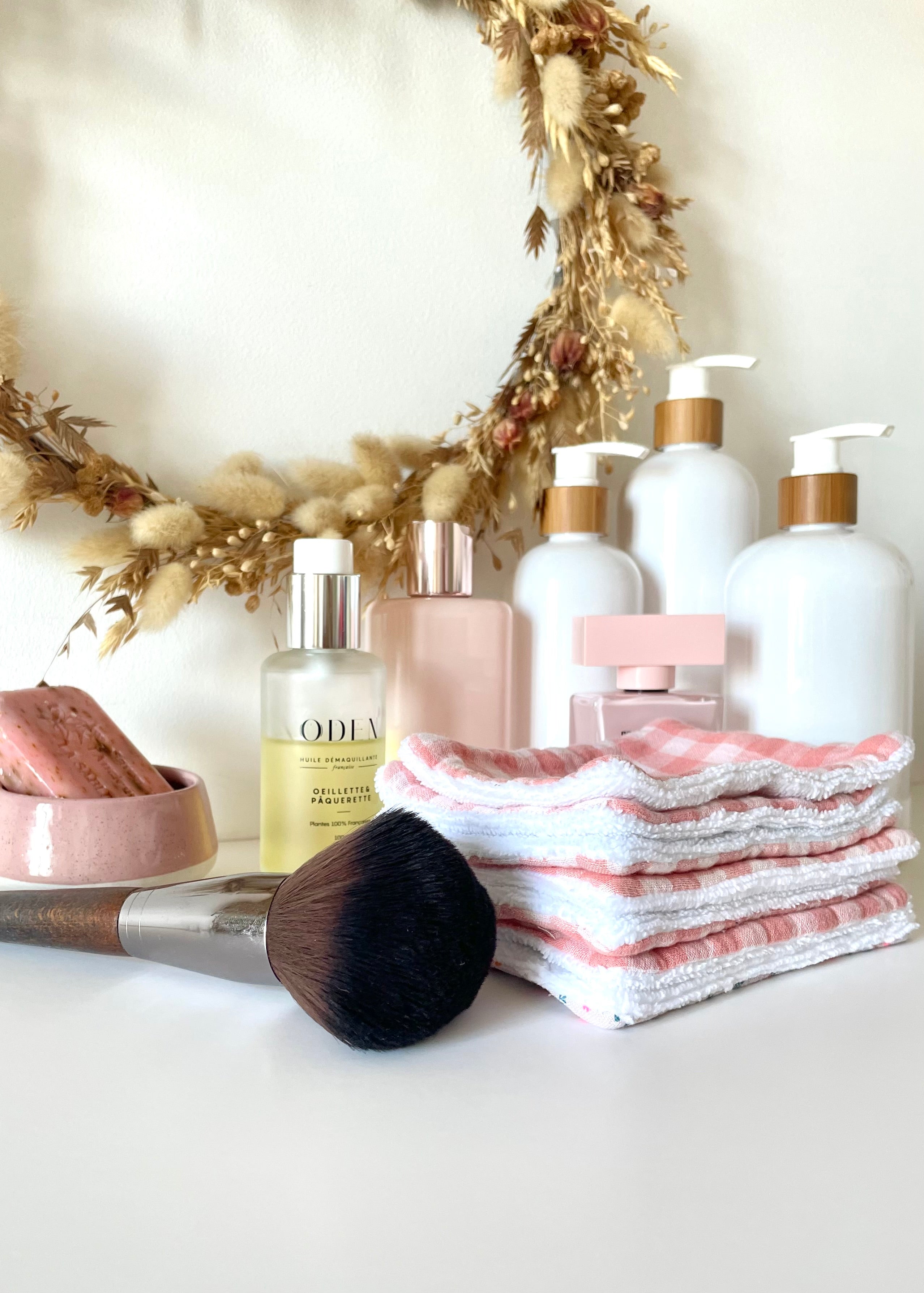 Semainier de 7 Lingettes vichy rose