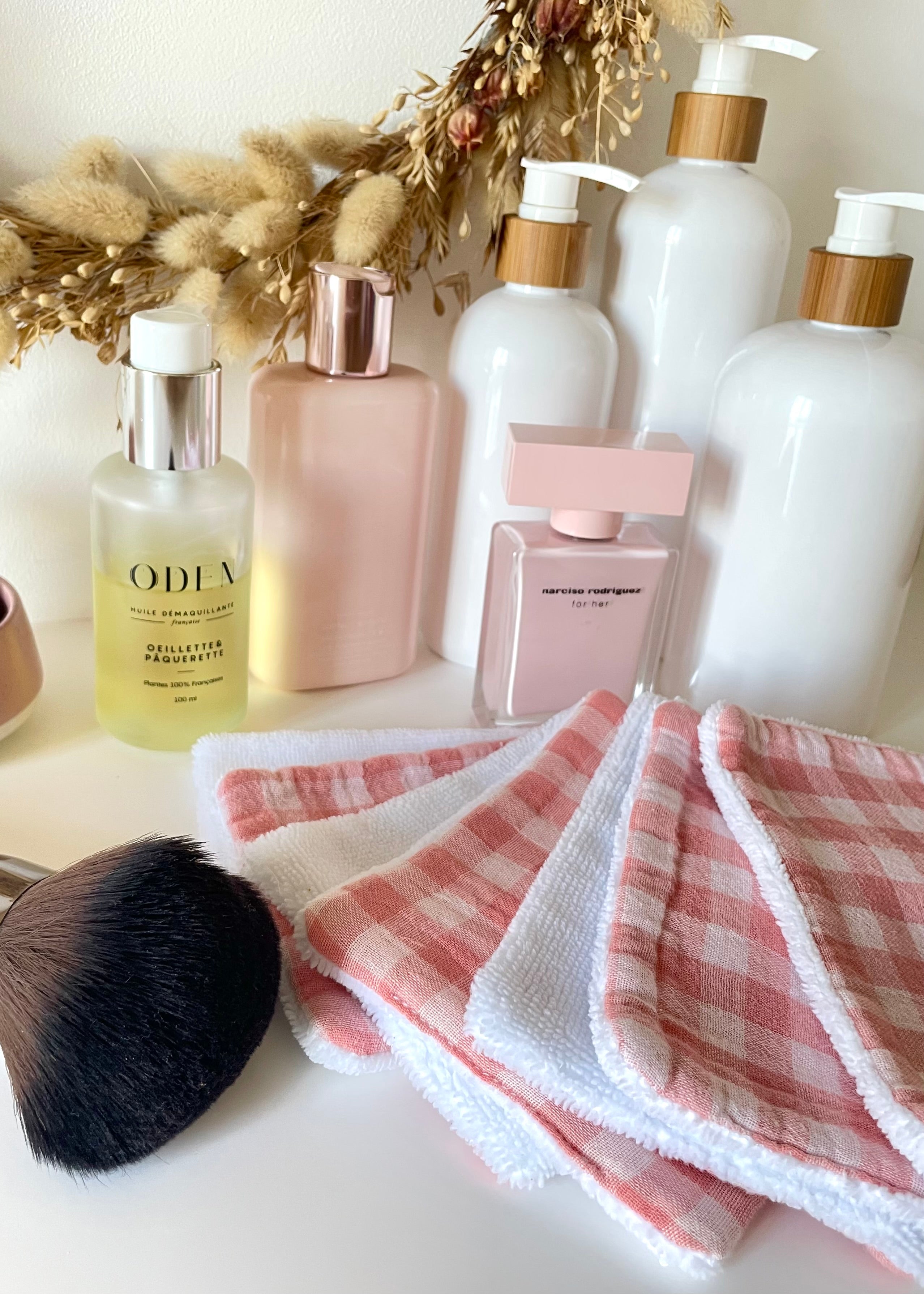 Semainier de 7 Lingettes vichy rose