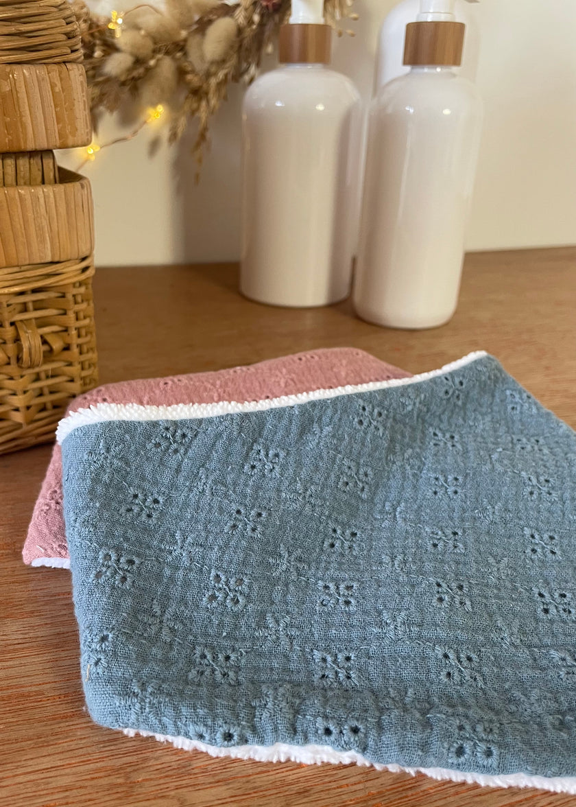 Bavoir bandana Adèle bleu