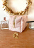 Trousse de toilette en jersey rose pointelle