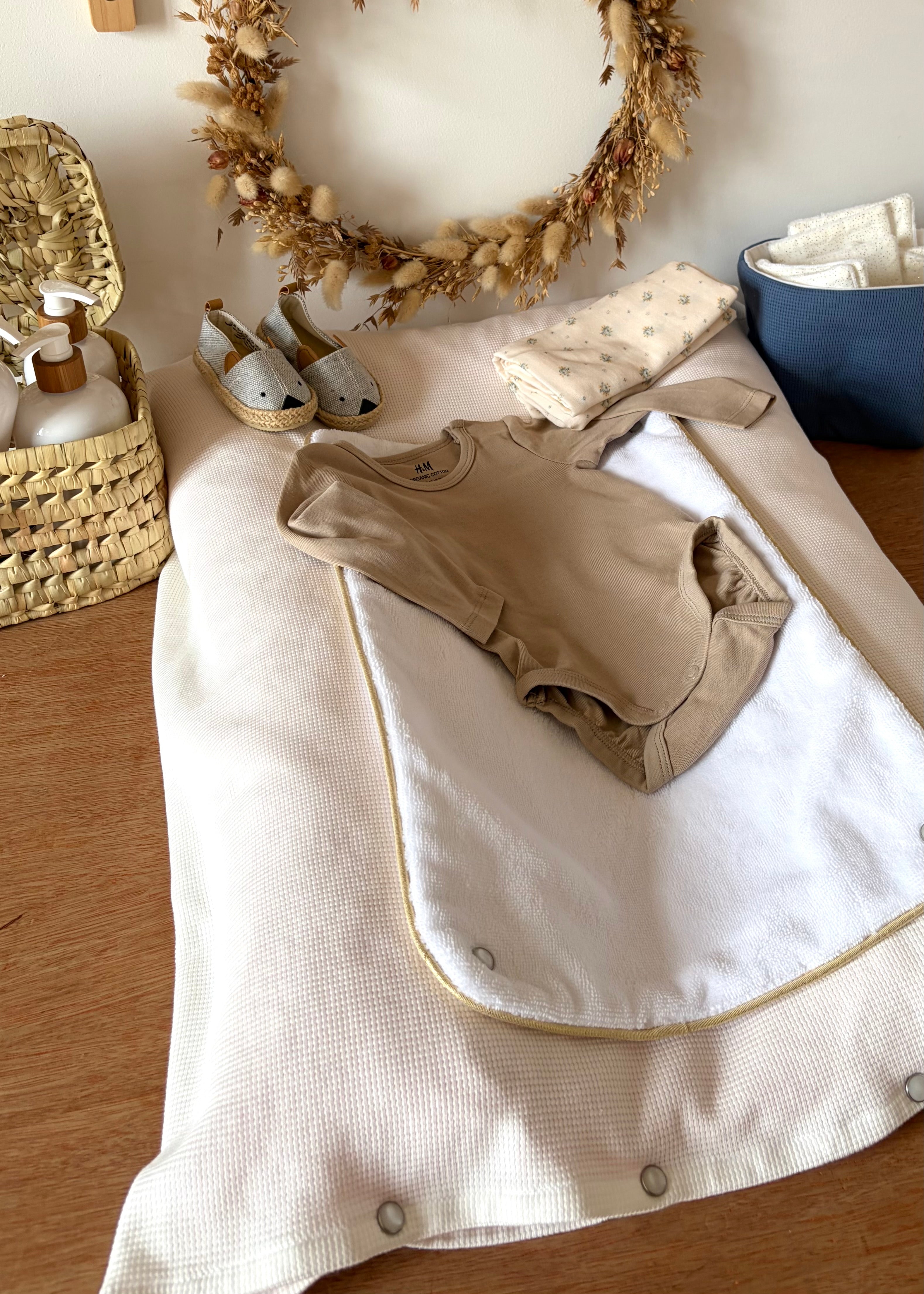 Housse de matelas à langer blanc cassé
