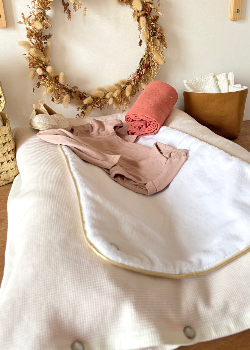 Housse de matelas à langer blanc cassé