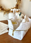 Trousse de toilette blanc doré