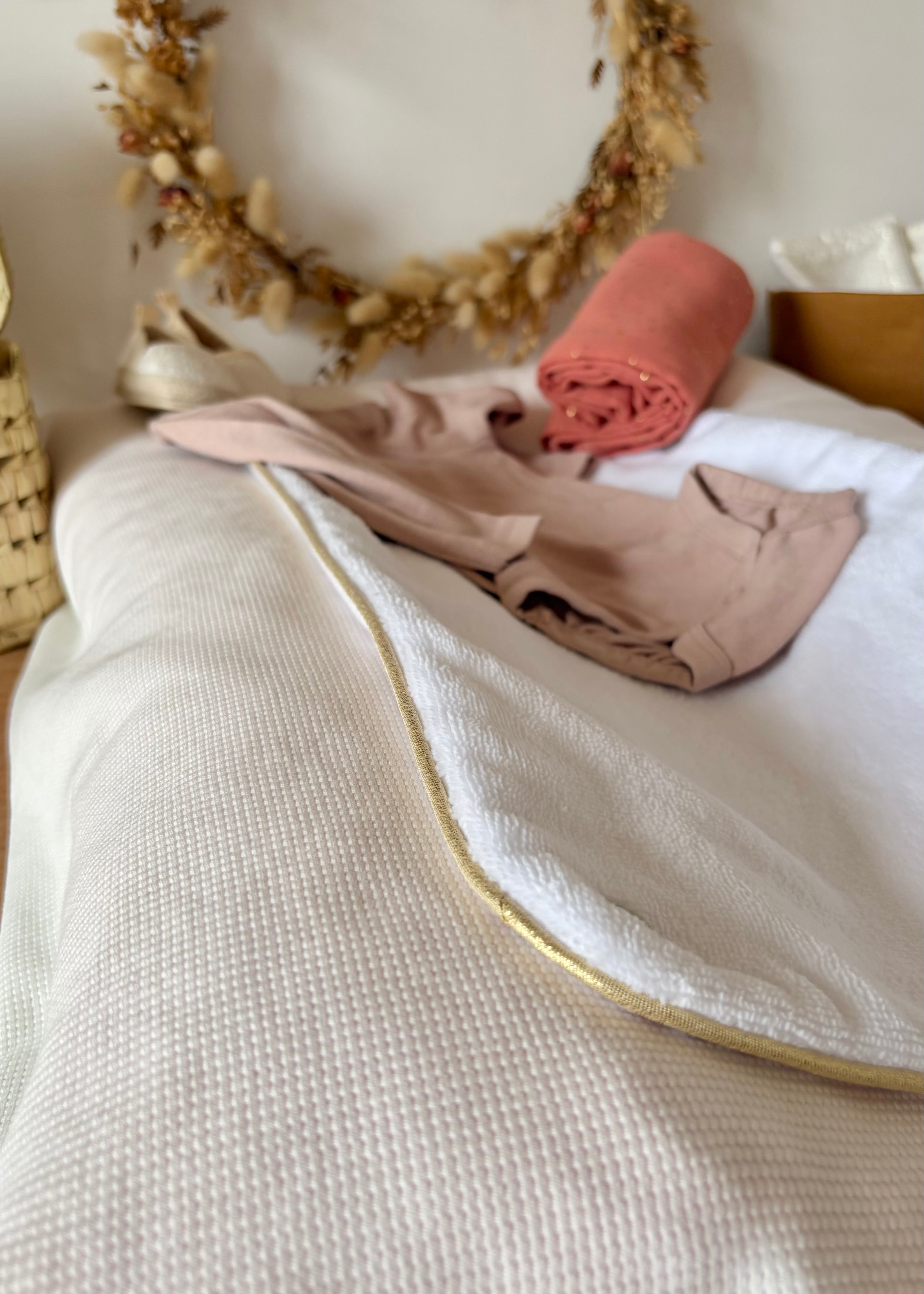 Housse de matelas à langer blanc cassé